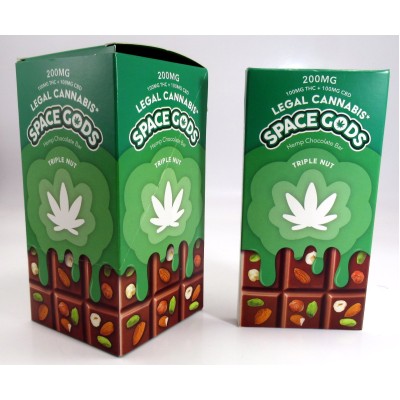 Space Gods - Legal Cannabis - Hemp Chocolate - Triple Nut Flavor - THC+CBD - (15 servings)