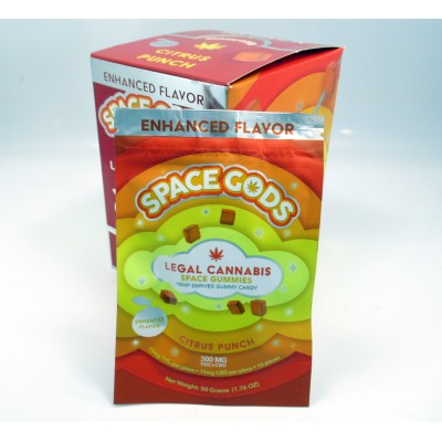 Space Gods - Legal Cannabis - Space Gummies - Citrus Punch Flavor - THC+CBD-10pc