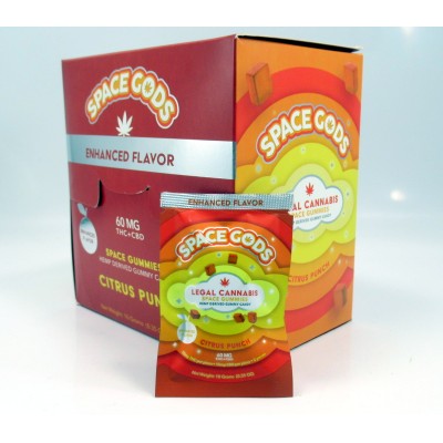 Space Gods - Legal Cannabis - Space Gummies - Citrus Punch Flavor - THC+CBD-2pc