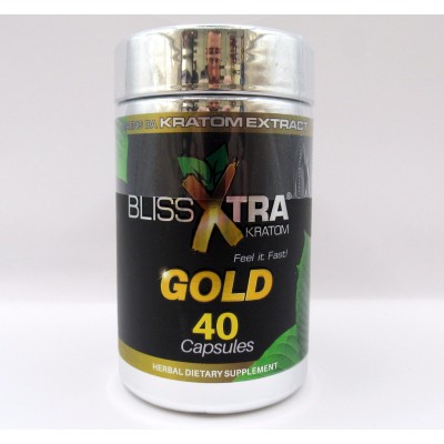 Bliss Xtra Gold Maeng Da Kratom Extract - Feel it Fast (40 Capsules)