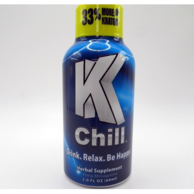 K Chill 2.0oz.  Kratom Shot – Drink. Focus. Be Happy. - Double Serving Plus 33% More Kratom (1) Samples