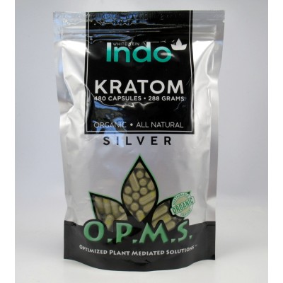 OPMS Silver White Vein Indo - Organic - All Natural Caps (480ea)