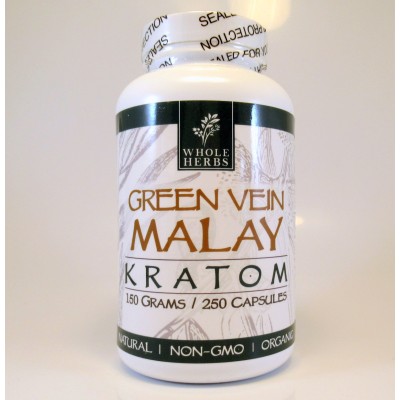 Whole Herbs - Green Vein Malay Capsules - Natural | Non-GMO | Organic (250ea)