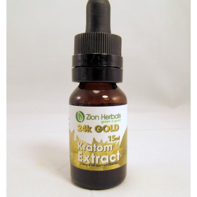 Zion Herbals 24K Gold Kratom Extract Premium Botanical (15ml)(1 ea)